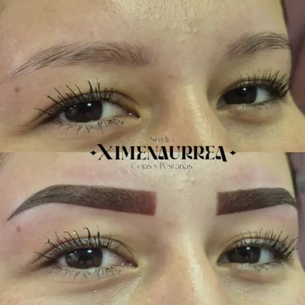Cejas efecto polvo intensas Cejas con micropigmentación efecto polvo para mayor intensidad