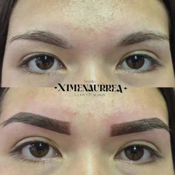Cejas efecto polvo suaves Micropigmentación de cejas efecto polvo con acabado suave