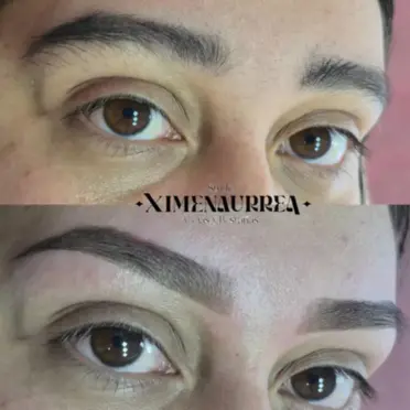 Cejas naturales con henna Cejas naturales con sombreado de henna en Studio Ximena Urrea